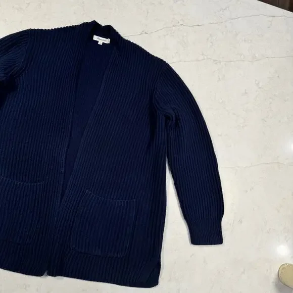 Madewell Navy Blue Cardigan Women’s Small 100% Cotton Quiet Luxury Normcore - Picture 13 of 16
